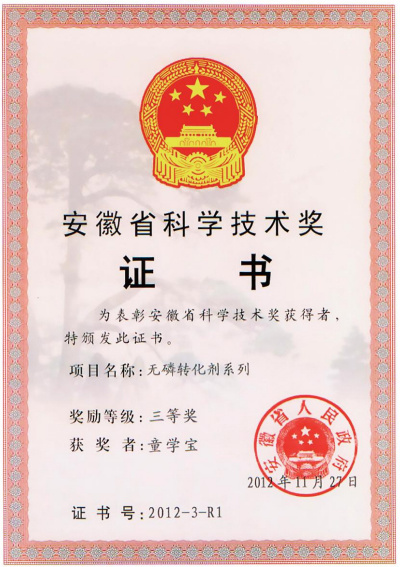 安徽省科學(xué)技術(shù)獎(jiǎng)